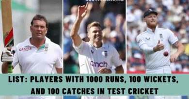 List: Players with 1000 Runs, 100 Wickets, and 100 Catches in Test Cricket